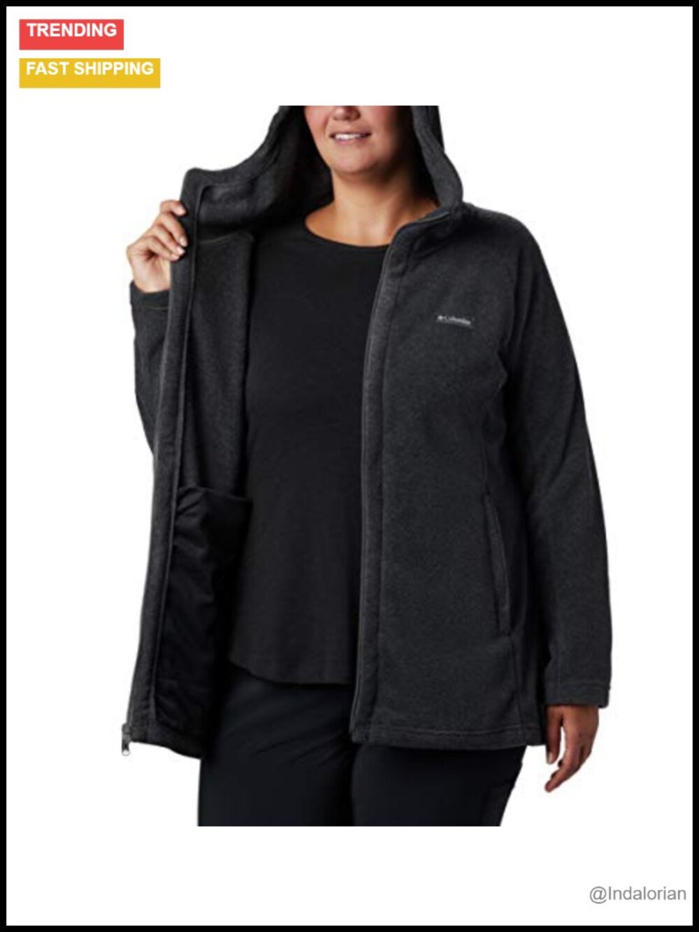Columbia Women's Benton Springs II Long Hoodie Fleece Jacket - Picture 6 of 6